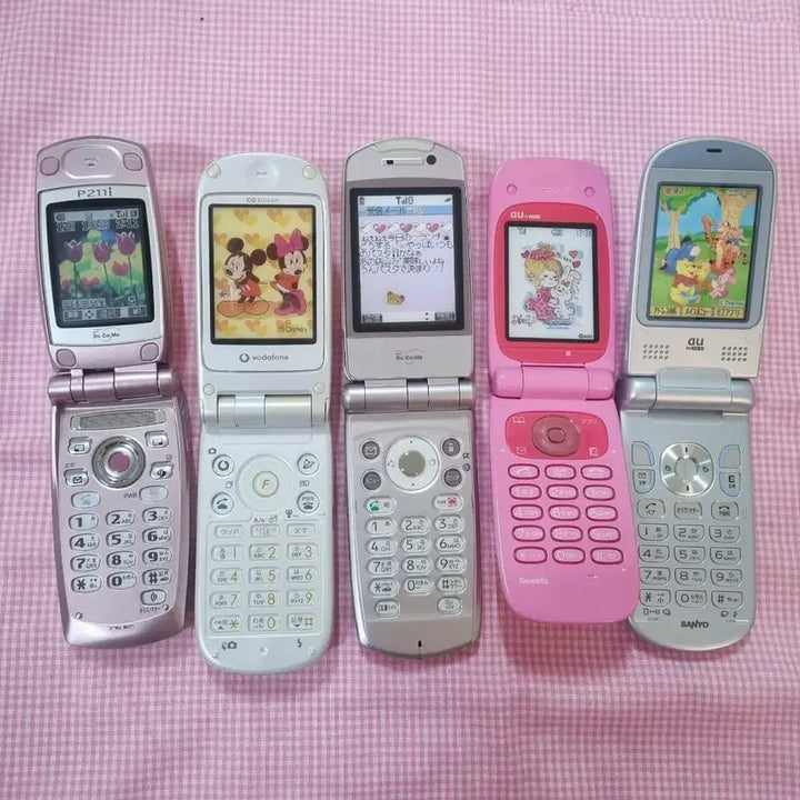 [BUNJANG] Vintage Lot Disney Winnie the Pooh Mickey Mouse Lenticular Mock-up Phone Models / (이번주만할인) 레어 일괄 고전 목업폰 갸루폰 휴대폰 모형폰 디즈니 푸우 미니마우스