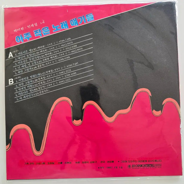 [BUNJANG] Baek Mi-hyun, In Je-seop - Ajoo Jageun Norae Iyagideul LP (Sealed) / 아주작은 노래 얘기들 LP/  백미현, 인제섭 - (난 바람, 넌 눈물 / 아름다운 밤 / 이별인줄 알았는데)/ 미개봉
