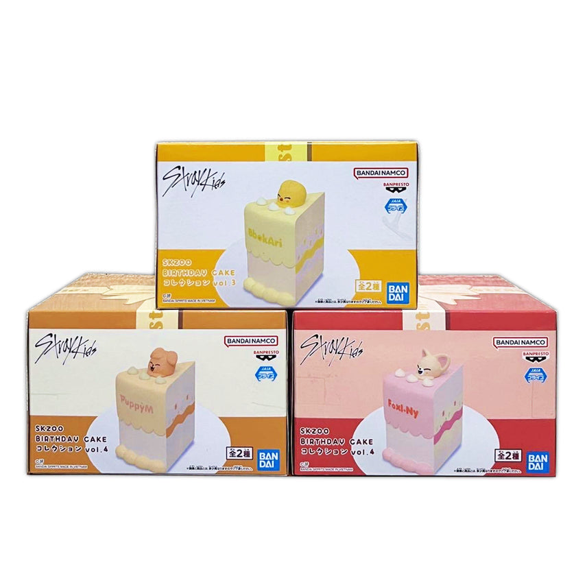 [BUNJANG] Stray Kids SKZOO Birthday Cake Collection Set (3 Types) / (미개봉) 스트레이키즈 스키즈 스키주 SKZOO 생일 케이크 컬렉션 3종 일괄 세트