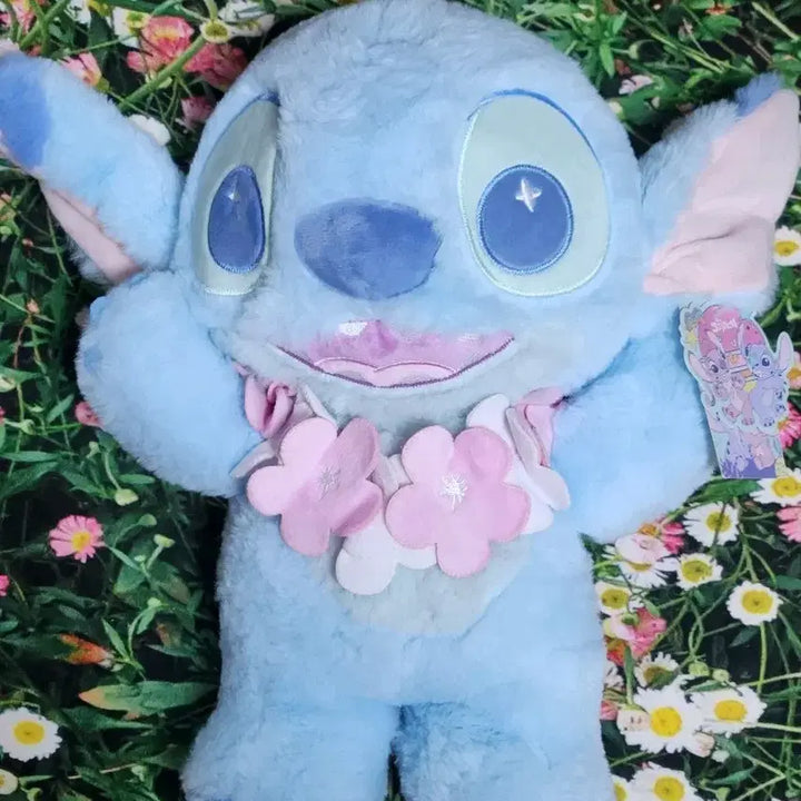[BUNJANG] Miniso Disney Stitch Cherry Blossom Necklace Plush Doll / 미니소 디즈니 스티치 벚꽃 목걸이 봉제인형