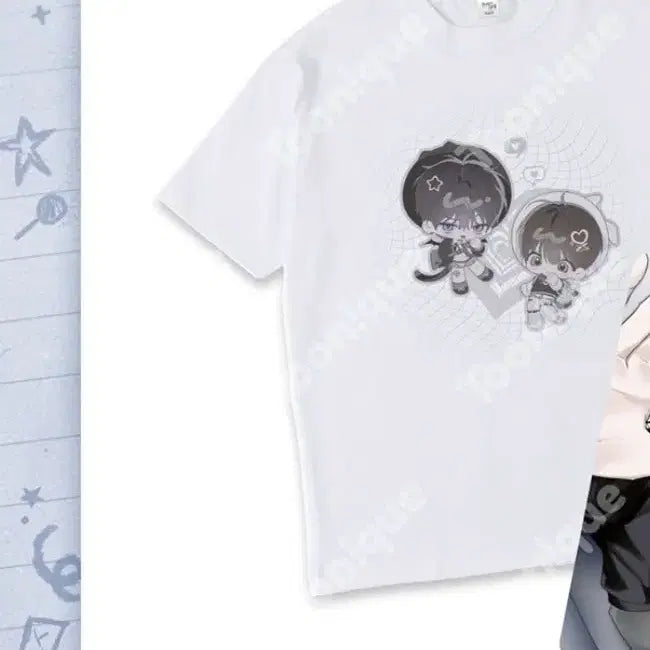 [BUNJANG] Jinxo Four-Cut Photo Package / 열여덟의 침대 열침 프린팅 티셔츠 SET