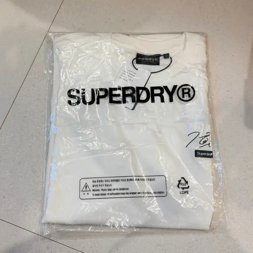 [BUNJANG] Park Ji Hoon Superdry T-Shirt White L / 포카X) 슈퍼드라이 박지훈 티셔츠 화이트 L