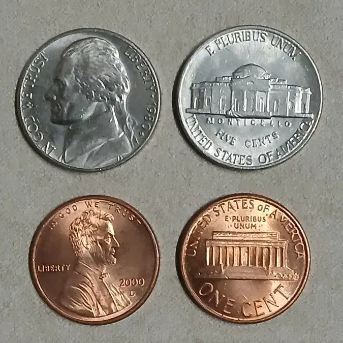 [BUNJANG] USA Lincoln Penny and Jefferson Nickel Coin Bundle (600 pcs) / 옛날돈 미국 링컨페니. 니켈 600개일괄
