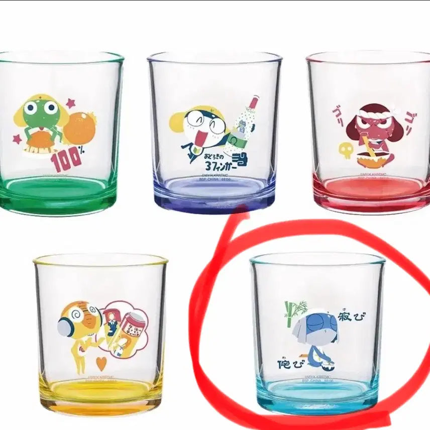 [BUNJANG] Keroro Gunsou Keroro &amp; Giroro Glass Cup / 개구리중사 케로로 제일복권 G상 도로로 유리컵