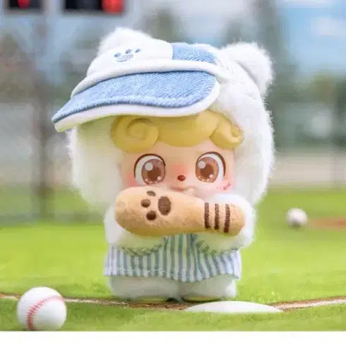 [BUNJANG] Tinyville Q Baby "Exciting Outdoor Activity" Fluffy Baseball Figure Keychain (Sealed) / [미개봉]타이니빌 Q베이비 큐베이비 신나는 야외활동 피규어 키링 야구