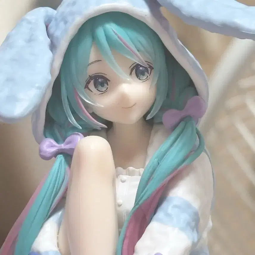[BUNJANG] Furyu Hatsune Miku Noodle Stopper Figure - Pajamas Blue ver. (Rabbit Ears) / 후류 하츠네미쿠 누들 스토퍼 피규어 토끼 귀 파자마 블루 ver.