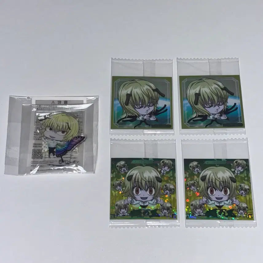 [BUNJANG] Hunter x Hunter Chrollo Mini Acrylic Stand &amp; We Have Soda Seal Sticker Bundle Set / 헌터x헌터 샤와푸흐 미니 아크릴 스탠드 웨하스 씰 스티커 미개봉 일괄