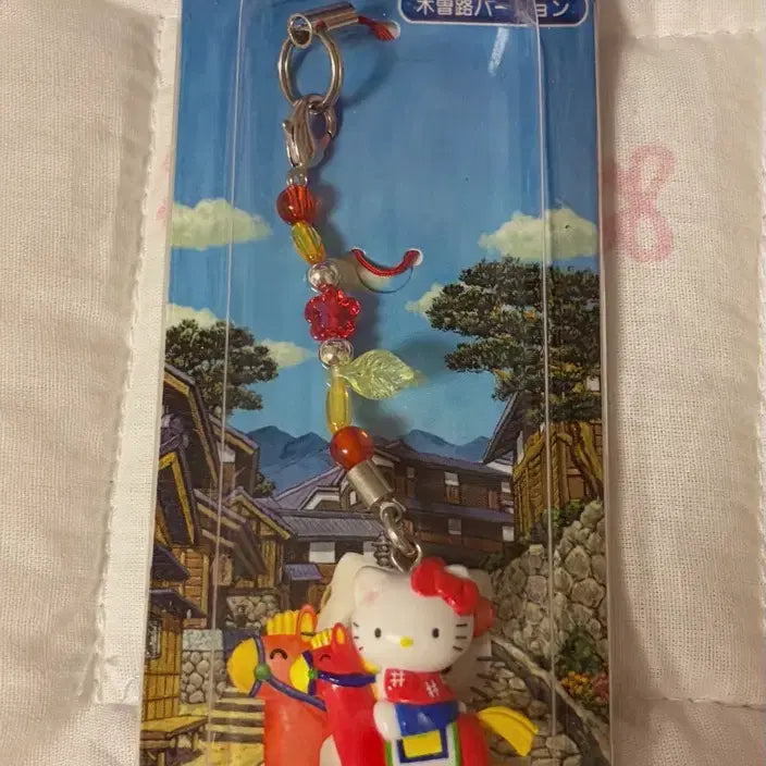 [BUNJANG] 2002 Kyoto Limited Sanrio Hello Kitty Horse Strap / 2002 고전 산리오 교토한정 키티 말 스트랩
