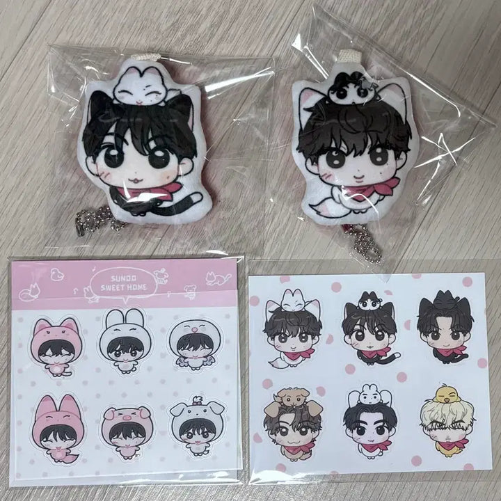[BUNJANG] Enhypen Yang Jeong-won Kim Sun-woo Pocketz Cushion Keyring Photocard Sticker Bundle Set / 엔하이픈 쿠션 키링 포카 스티커 양도 양정원 김선우 포켓즈