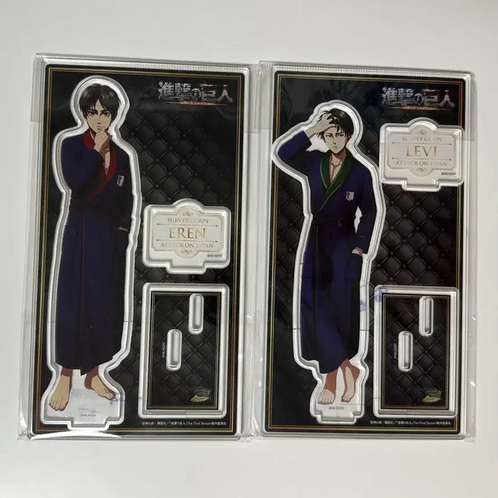 [BUNJANG] Attack on Titan Eren Levi Acrylic Set (Sealed Bundle Set) / (미개봉일괄) 진격의거인 호텔 가운 에렌 리바이 아크릴 세트