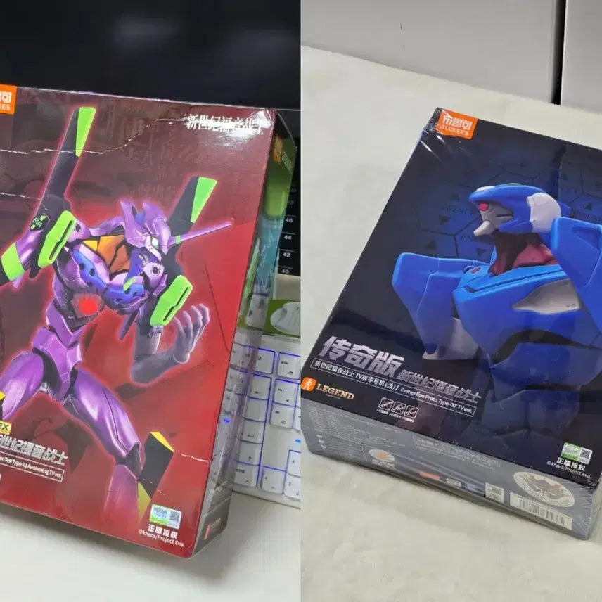 [BUNJANG] Blocky Evangelion TV Edition Awakening Unit-01 &amp; Unit-00 Model Kit Set / 블로키 에반게리온 TV판 각성 초호기+0호기