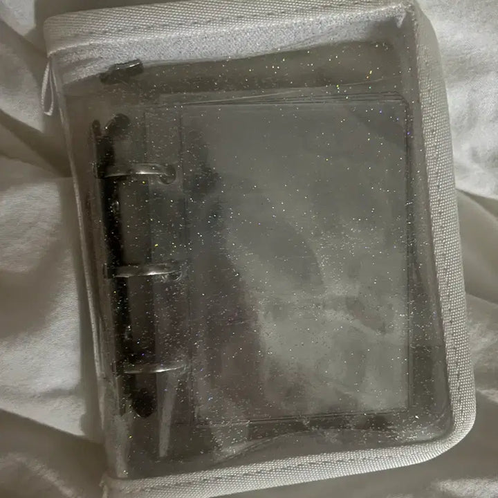 [BUNJANG] Transparent Glitter 3-Hole Photocard Mini Binder with Sleeves / 투명 글리터 3공 포토카드 미니바인더 + 속지