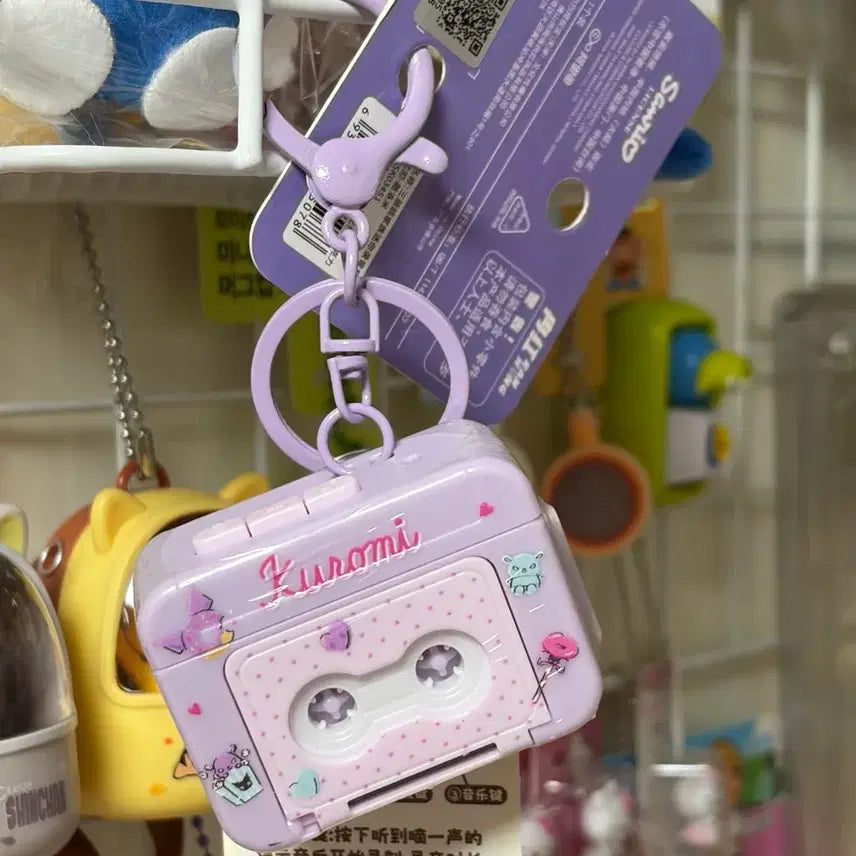 [BUNJANG] Sanrio Kuromi Retro Cassette Recorder Keychain / 산리오 쿠로미 레트로 카세트 녹음기 키링