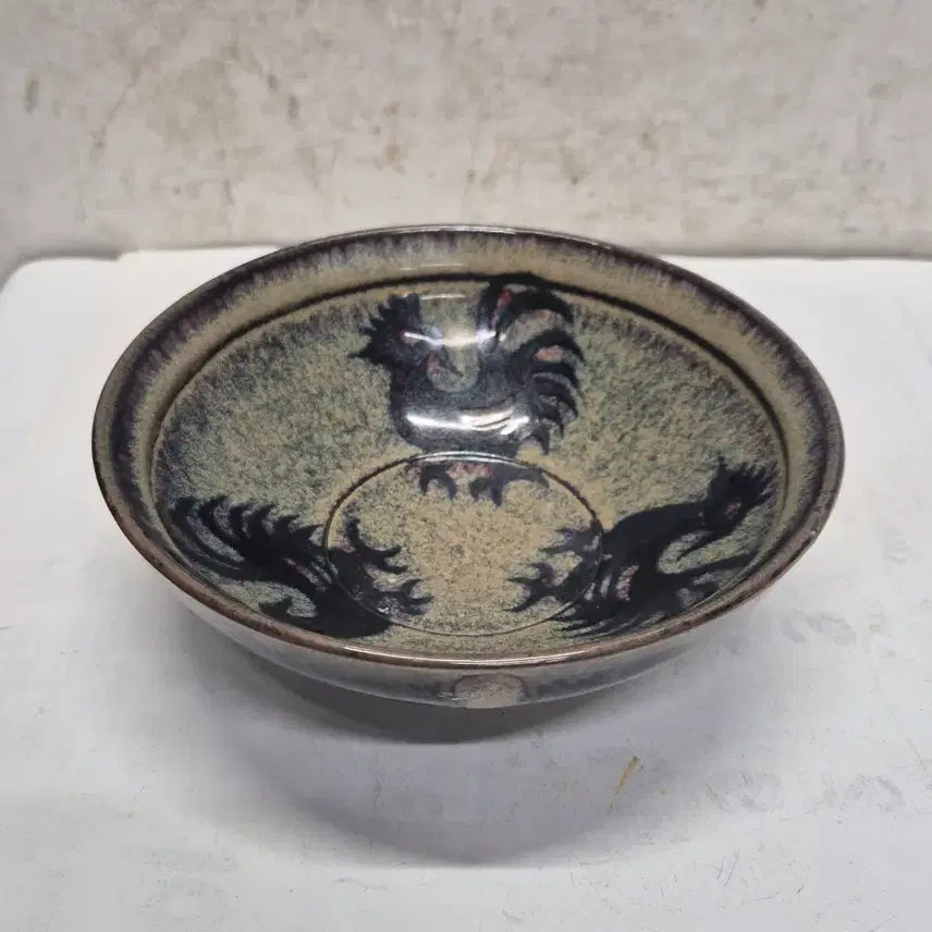 [BUNJANG] Antique Celadon Porcelain Bowl with Chicken Motif / [도자기공주골동품] 닭문양 도자기완 중국도자기 (567번)+++ 네