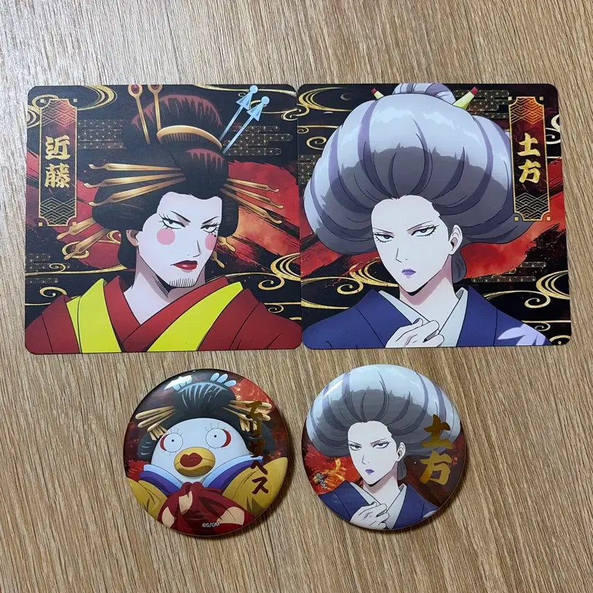 [BUNJANG] Gintama Yoshizawa Popup Badge Coaster Bundle (Hijikata, Elizabeth, Kondo) / 은혼 요시와라 팝업 뱃지 코스터 히지카타 엘리자베스 콘도 일괄