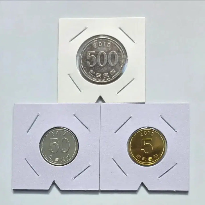 [BUNJANG] 180 Degree Rotation Error Coin Set (2010, 2019) / ((예약))500원 180도 회전에러 2019년 50원 5원 미사용
