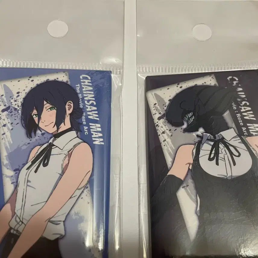 [BUNJANG] Chainsaw Man Denji &amp; Power Long Square Badge Bundle (Sealed) / 체인소맨 레제&amp;밤 롱스퀘어 뱃지 일괄 (미개봉) (+덤)