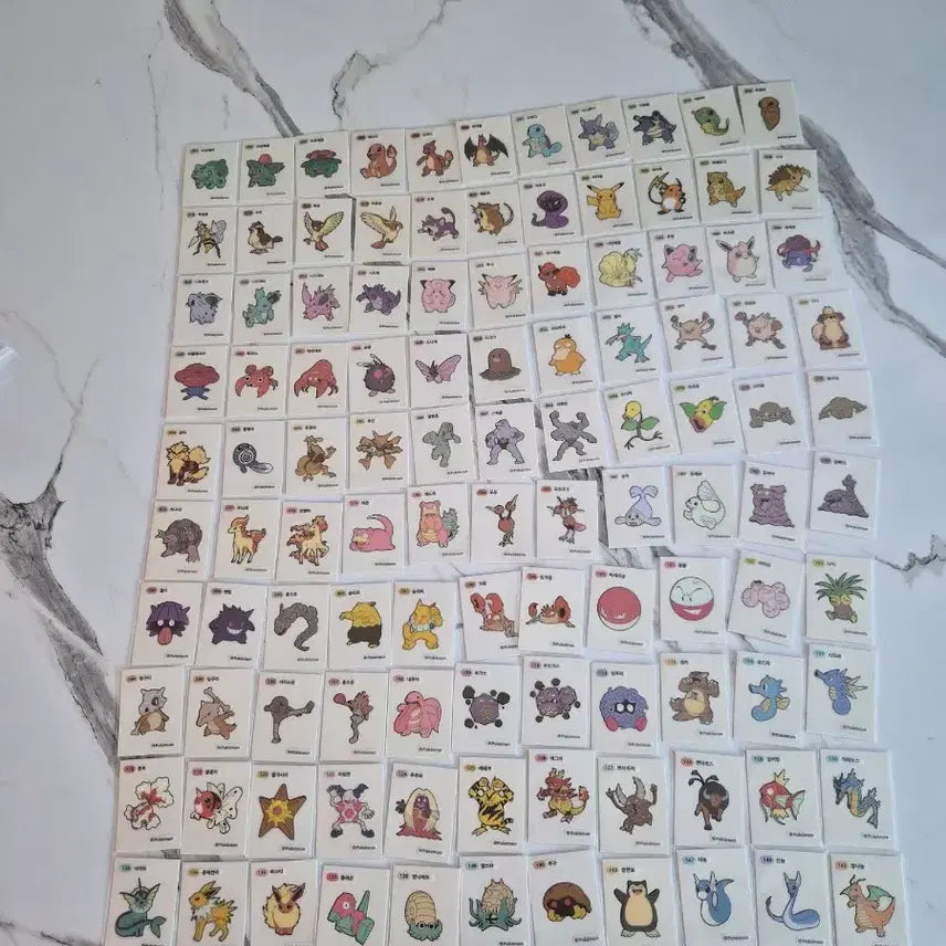 [BUNJANG] Pokemon Stickers Generation 1 Three-Digit Seals (110 Types) Bundle Set / 포켓몬 띠부씰 1세대 세자리씰 110종 일괄판매합니다