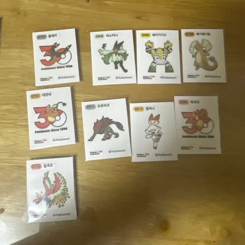 [BUNJANG] Pokemon 30th Anniversary Stickers Bundle Set (9 Types) / 포켓몬 30주년 띠부씰 9종 일괄 판매합니다
