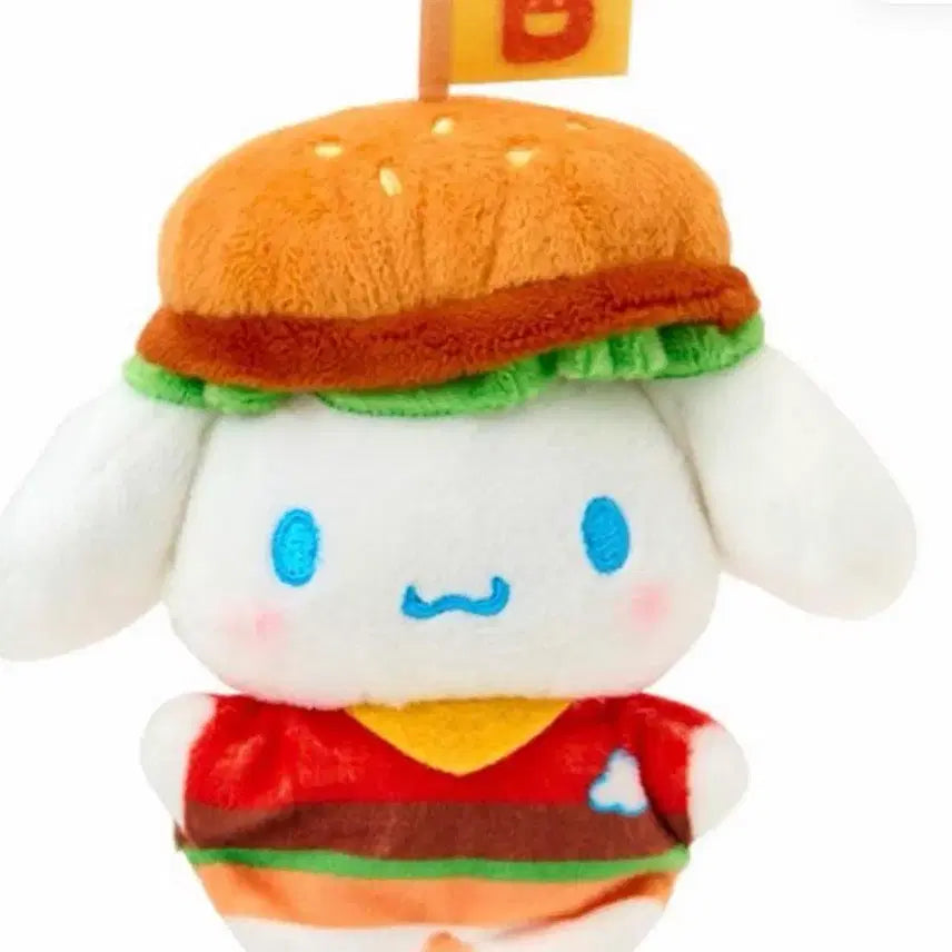 [BUNJANG] Cinnamoroll Hamburger Staff Uniform Plush / 시나모롤 치마포테 햄버거 직원 유니폼 인형  소품 누이 슈퍼 큐트 어드벤처스