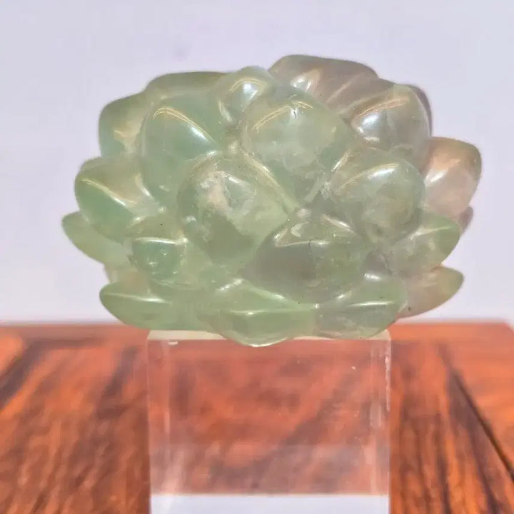 [BUNJANG] Pyrite Floor Light with Lotus Mineral Stone / 26080503 좋은 기운을 내뿜는 형석 플로어라이트 연꽃 광물 수석 팝니다
