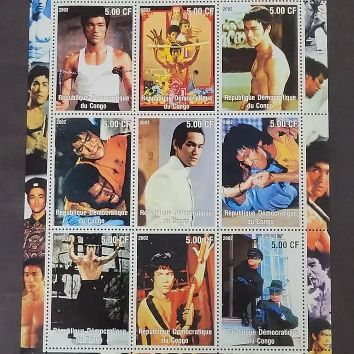 [BUNJANG] Bruce Lee Commemorative Stamp - Martial Art Legend (2002) / 2002년 세계무술계의 거장 이소룡기념 우표 Martial Art Legend  Bruce Lee