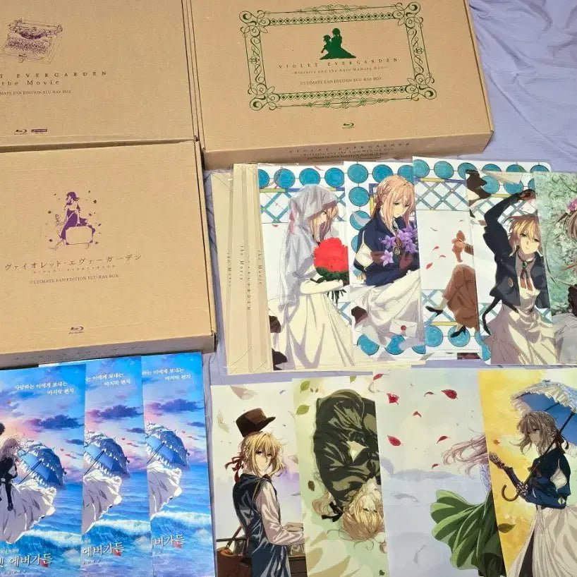 [BUNJANG] Violet Evergarden UFE Bundle Set (Sealed) - Includes Blu-rays, Bonus Clear Files, and Poster / (블루레이) 바이올렛 에버가든 UFE 일괄 판매합니다.