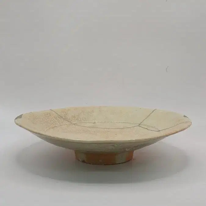 [BUNJANG] Authentic Joseon Early Period Soft-Paste White Porcelain Plate Antique / 진품 조선초기 연질백자 접시 골동품