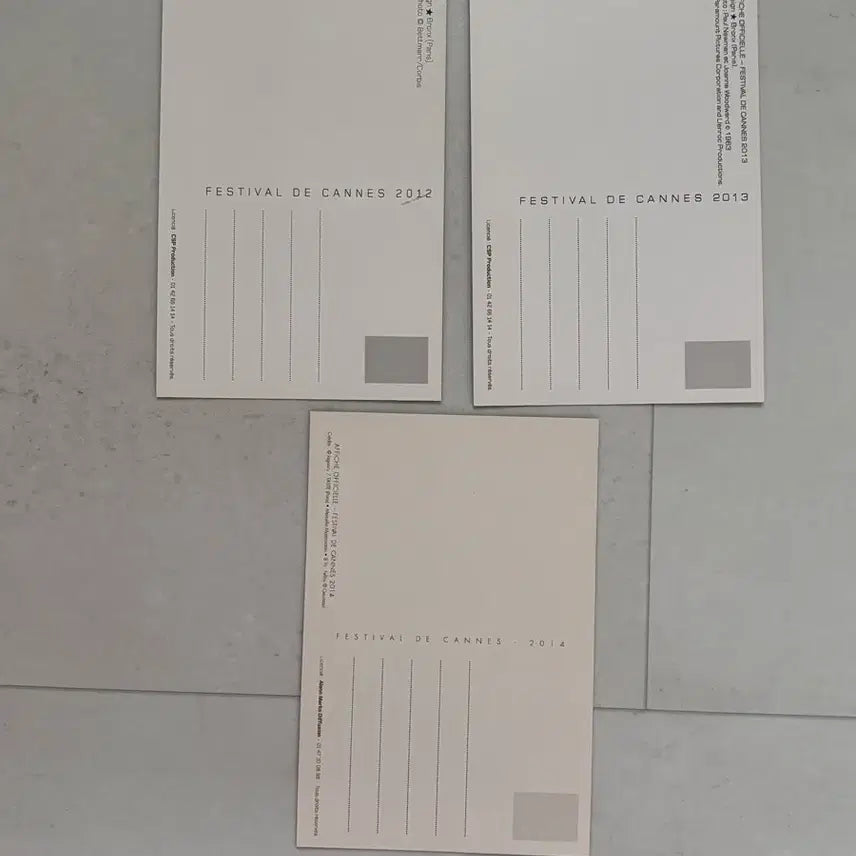 [BUNJANG] Cannes Film Festival Commemorative Postcards 3-Piece Bundle / 칸 영화제 기념 엽서 3종 일괄 / 영화굿즈