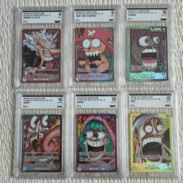 [BUNJANG] One Piece Card Set - Luffy, Chopper, Perona, Usopp, Sugar, Enel (Sequential Numbers) / 원피스 카드 베이스샵 루피/쵸파/페로나/우솝/슈가/에넬 연번