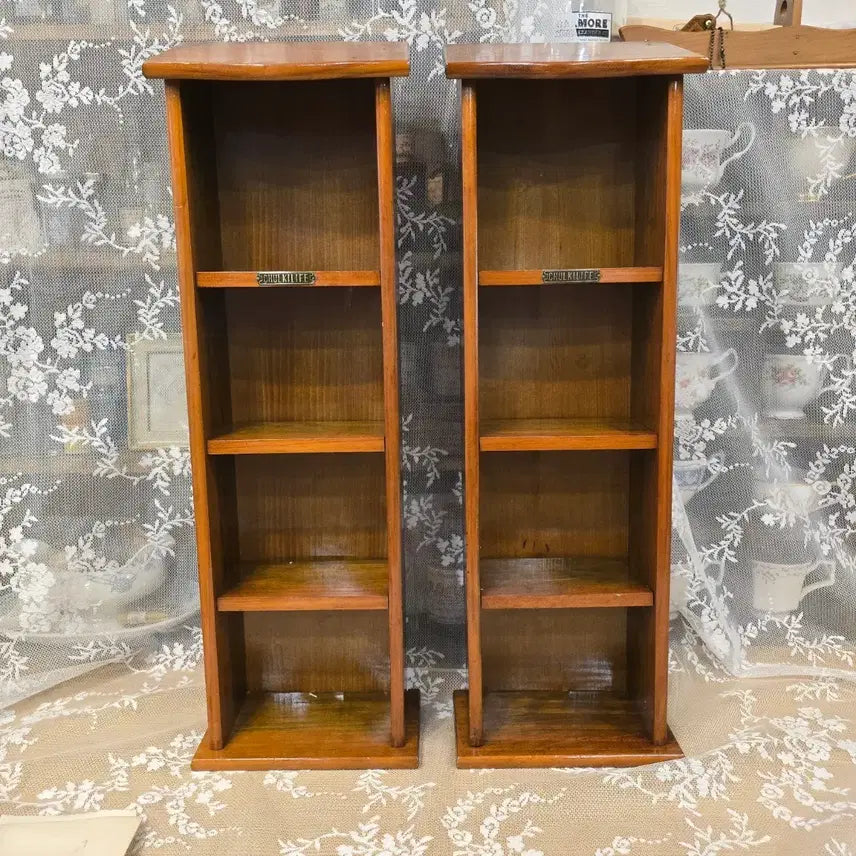 [BUNJANG] Vintage Wooden 4-Tier Shelf Display Cabinet / 빈티지 우드 선반 장식장(택배가능)