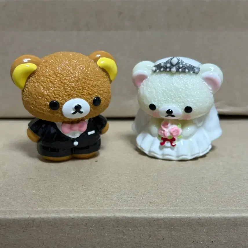 [BUNJANG] Rilakkuma Wedding Groom &amp; Bride Figure Set / 리락쿠마 웨딩 신랑신부 피규어 세트