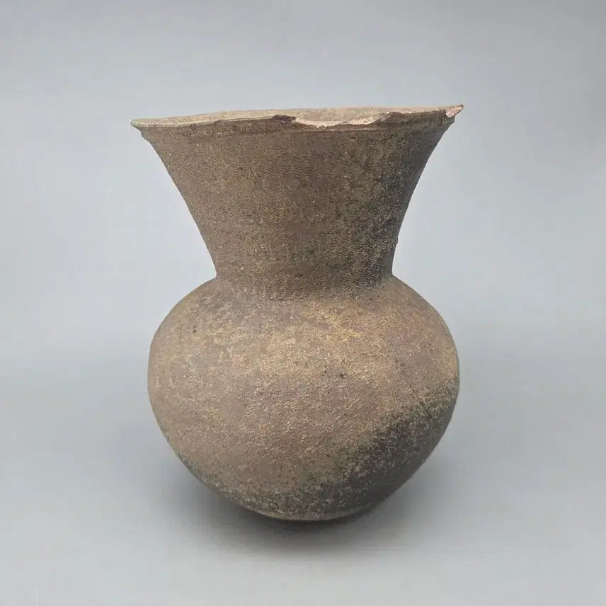 [BUNJANG] Authentic Gaya Dynasty Pottery - Rare Wavy Pattern Long-Necked Jar / 골동품 진품 극희귀 가야토기 물결문 장경호