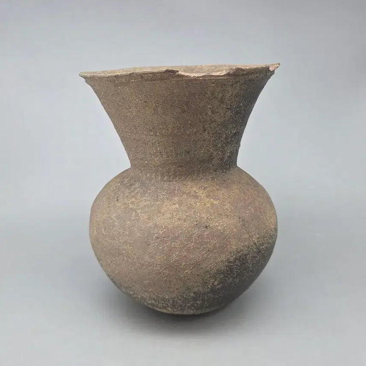 [BUNJANG] Authentic Gaya Dynasty Pottery - Rare Wavy Pattern Long-Necked Jar / 골동품 진품 극희귀 가야토기 물결문 장경호