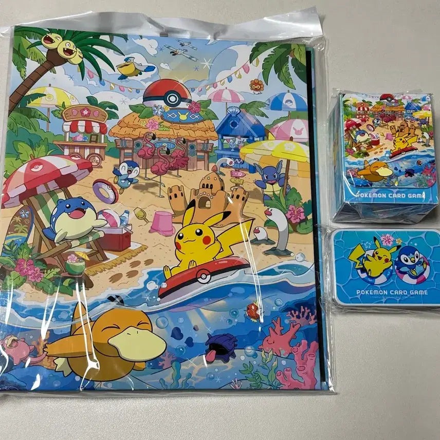 [BUNJANG] Pokemon Chilling Beach Series Collection File, Deck Case, and Tin Case / 포켓몬 부산 팝업 칠링비치 시리즈 굿즈