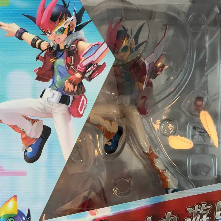 [BUNJANG] Amakuni Yu-Gi-Oh! Zexal Yuma Tsukumo Figure (Rainbow Kuriboh Leg Damaged) / 아마쿠니 - 유희왕 제알 츠쿠모 유마 피규어 ( 무지개 크리보 파손 )