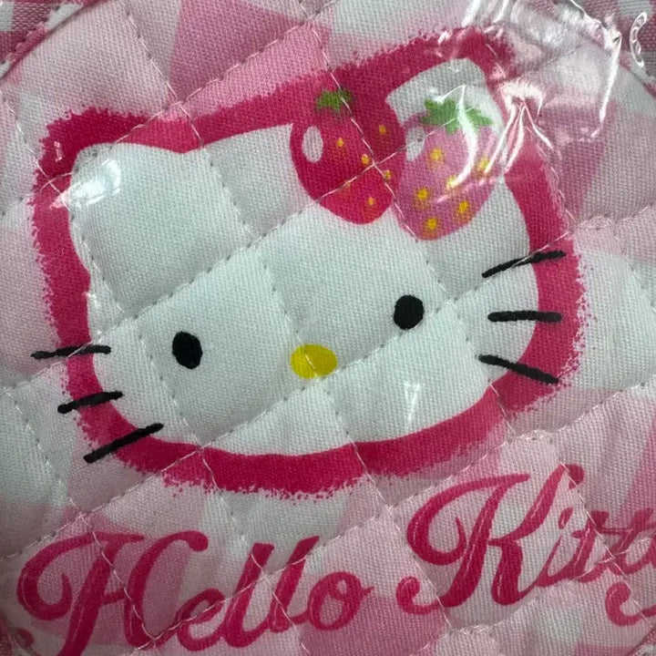 [BUNJANG] Hello Kitty Handmade Coaster (Pink Check) / 헬로키티 핸드메이드 컵받침 코스터 새상품