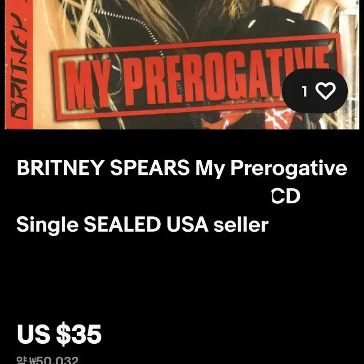 [BUNJANG] Britney Spears My Prerogative 5-Track Remix Single CD (Import, Sealed) / 브리트니 스피어스 MY PREROGATIVE 미개봉 수입 5트렉 싱글 CD Britney Spears 브리트니스피어스