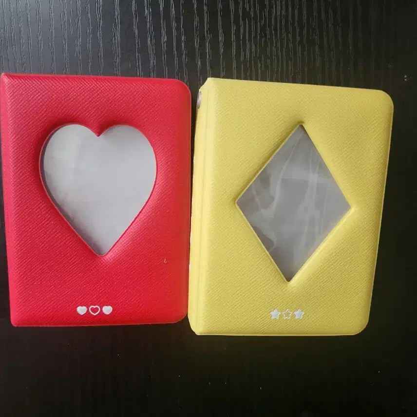 [BUNJANG] Bundle Set Red Heart &amp; Yellow Diamond Photocard Holders / (일괄)포토카드 홀더 빨강/노랑 바인더팝니다