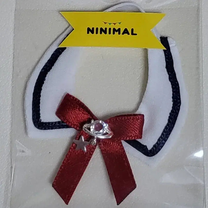 [BUNJANG] Ninimal 5cm Sailor Collar White (Red Ribbon) / 니니멀 5cm 세일러칼라 화이트(레드리본)