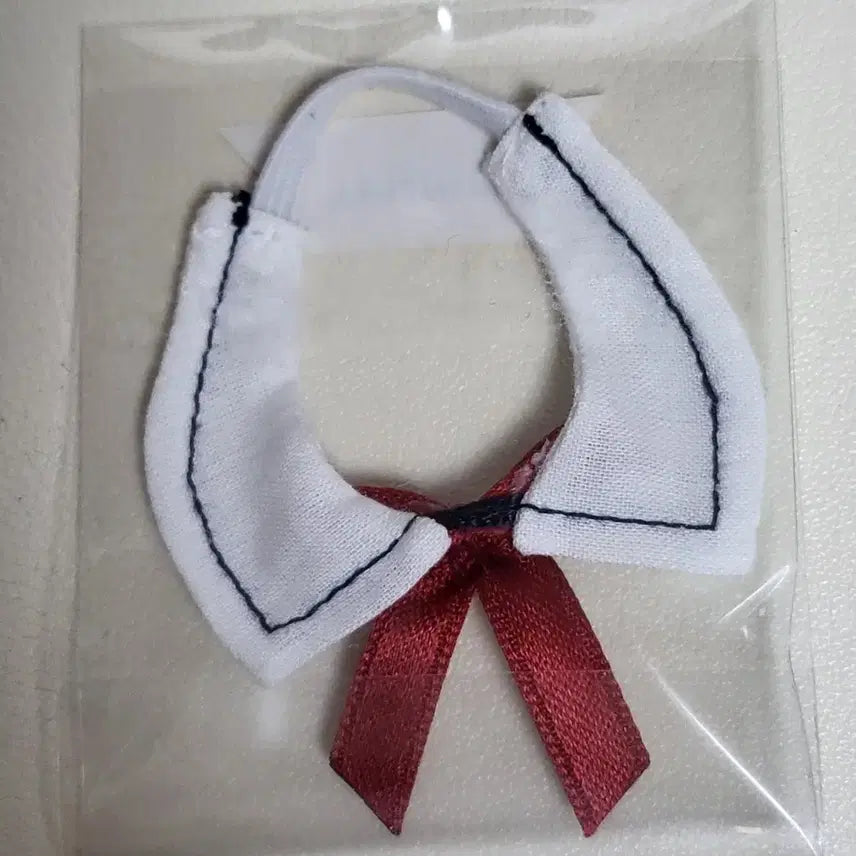 [BUNJANG] Ninimal 5cm Sailor Collar White (Red Ribbon) / 니니멀 5cm 세일러칼라 화이트(레드리본)