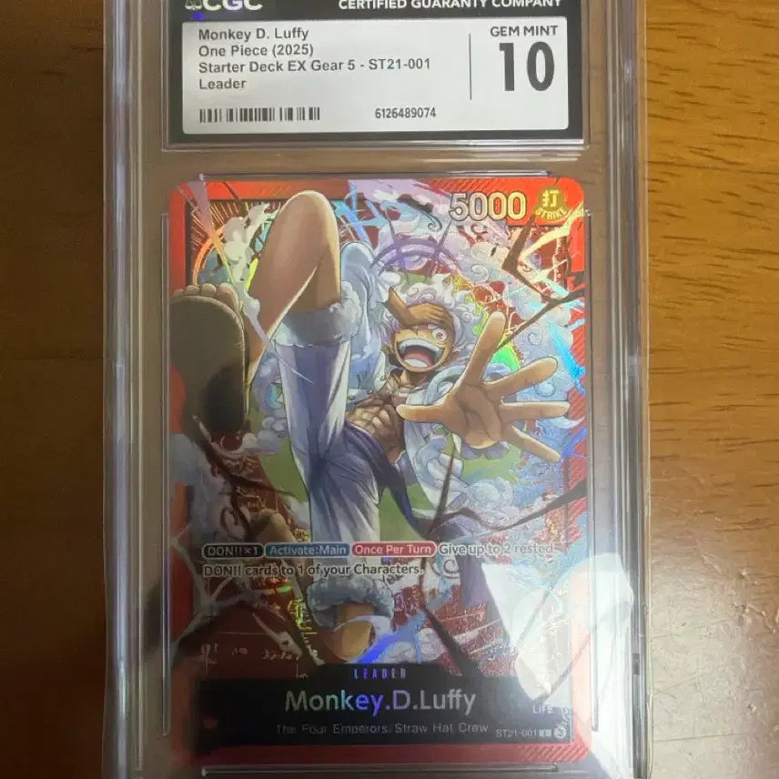 [BUNJANG] One Piece Monkey D. Luffy Gear 5 CGC 10 Graded Card / 원피스 몽키 D 루피 카드 기어 5 CGC 10