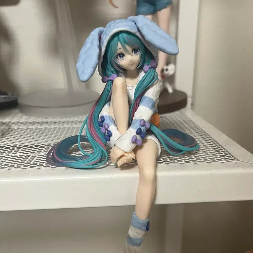 [BUNJANG] Hatsune Miku Rabbit Pajamas FuRyu Noodle Stopper Figure / 하츠네 미쿠 토끼 파자마 후류 누들 스토퍼 피규어
