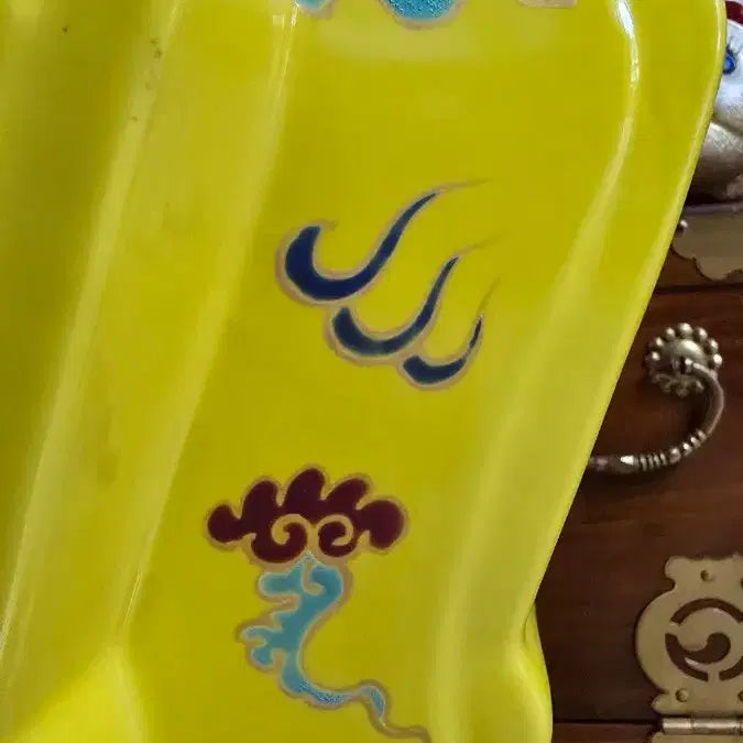 [BUNJANG] Yellow Bunche Double Lotus Vase / 황지 분채 쌍련병
