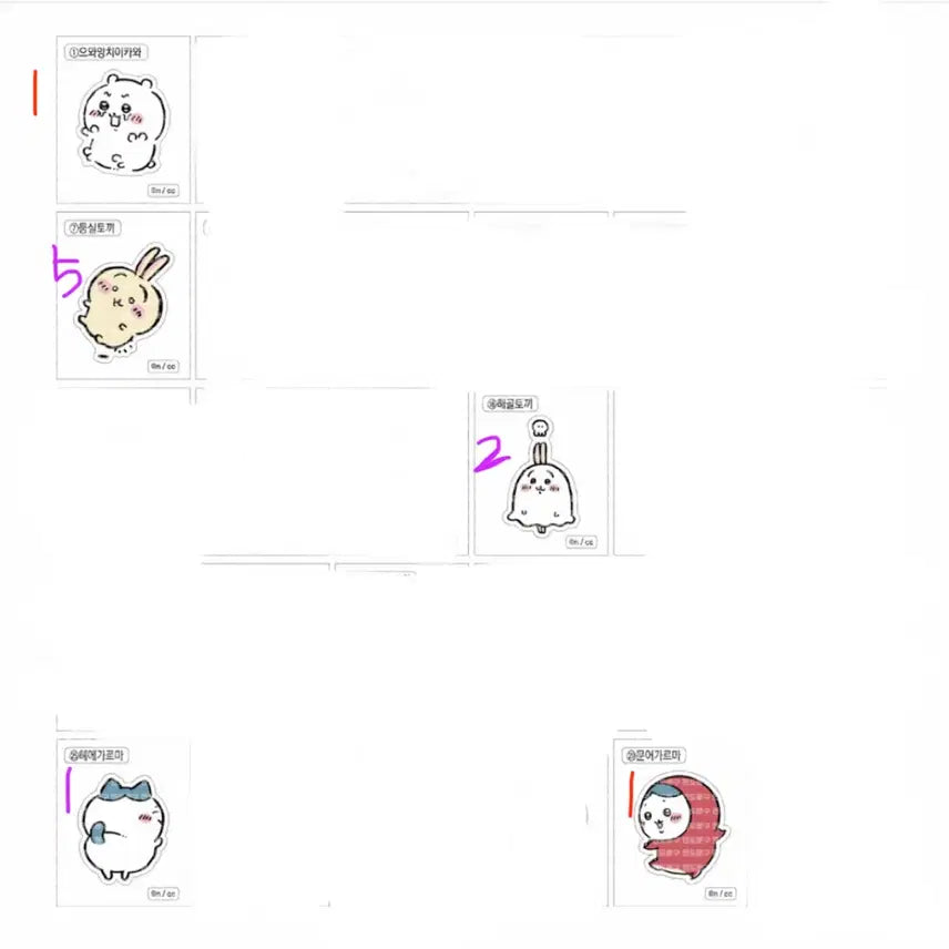 [BUNJANG] Chiikawa Retro Sticker Set / 치이카와 레트로 띠부씰