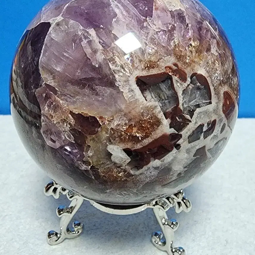 [BUNJANG] Large Natural Amethyst Sphere (7cm) with Stand / 천연 대형 아메지스트 스피어 구체(7cm)+받침대