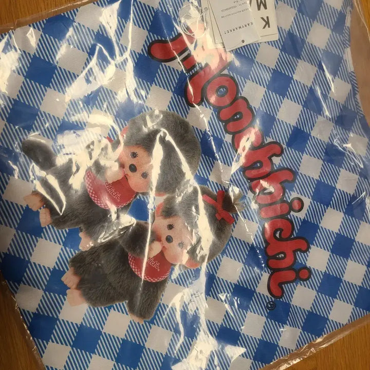 [BUNJANG] Monchhichi Blue Shopping Basket Pouch Bag / 몬치치 장바구니 파우치 백