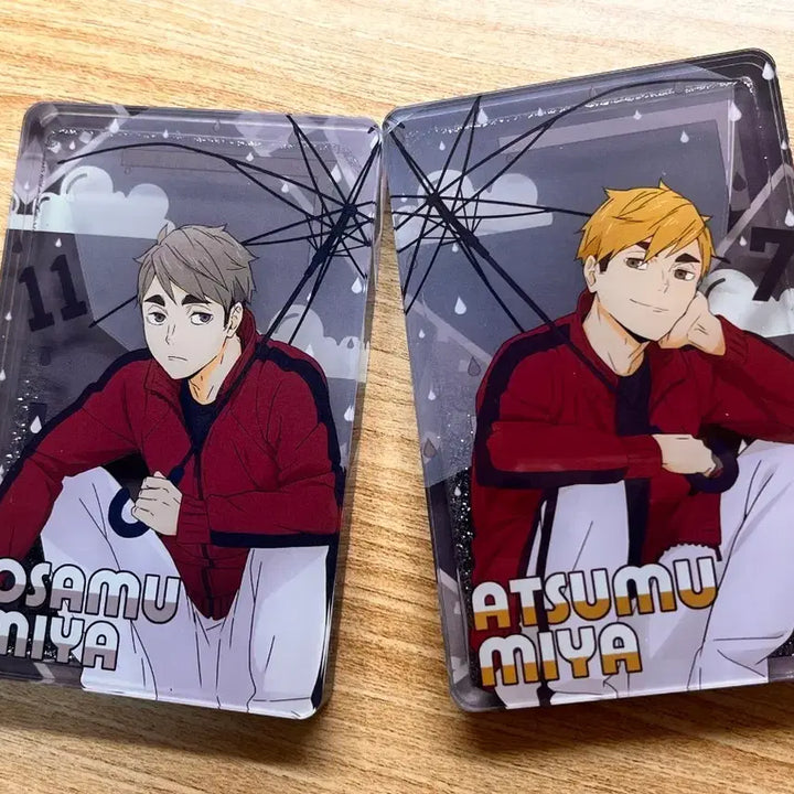 [BUNJANG] Haikyuu!! Miya Atsumu &amp; Miya Osamu Umbrella Glitter Acrylic Block Bundle Set / 하이큐 미야 아츠무 미야 오사무 우산 글리터 아크릴 블록 일괄