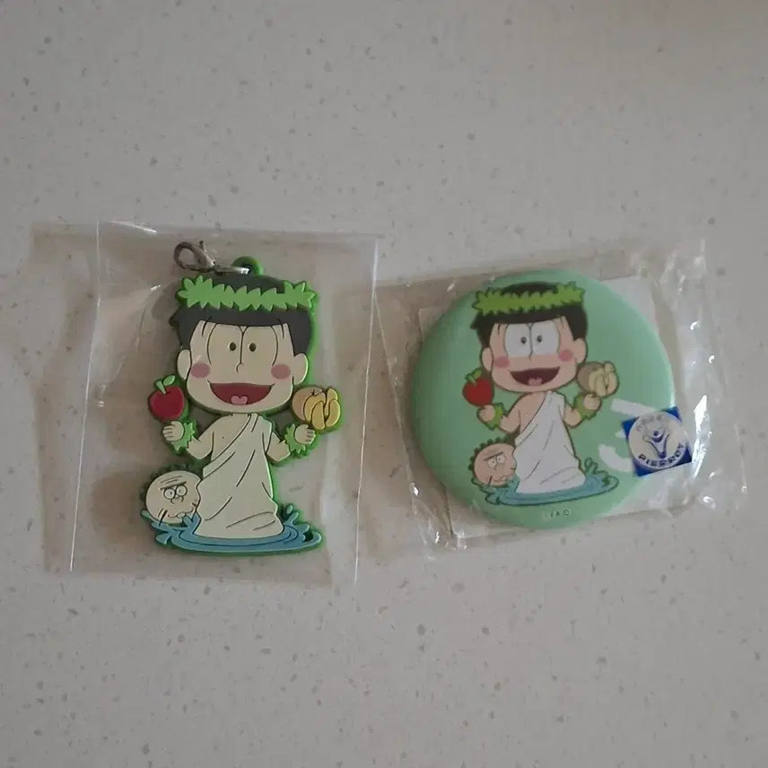 [BUNJANG] Osomatsu-san Religious Mats Choromatsu Rubber Strap &amp; Can Badge Set / 오소마츠상 종교마츠 쵸로마츠 3 러버스트랩 캔뱃지
