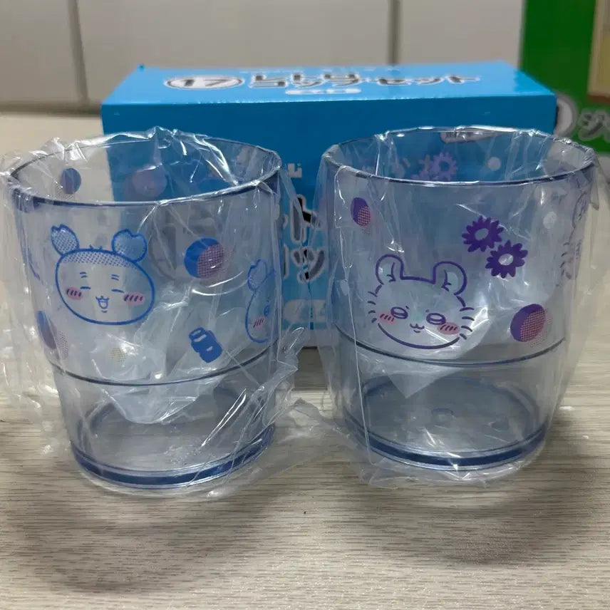[BUNJANG] Chiikawa Animai Summer Lottery Retro Cup Set Momonga &amp; Kani / 치이카와 애니마이 여름 쿠지 레트로 컵세트 모몽가 카니